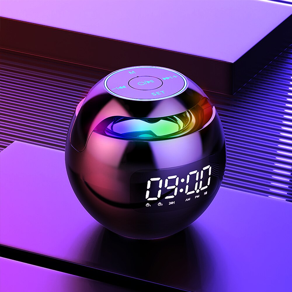 Nowoczesne przenośna kolumna głośnik Bluetooth głośnik z alarm z wyświetlaczem doprowadziło zegar Hifi radio FM mini głośnik Bluetooth wystrój domu