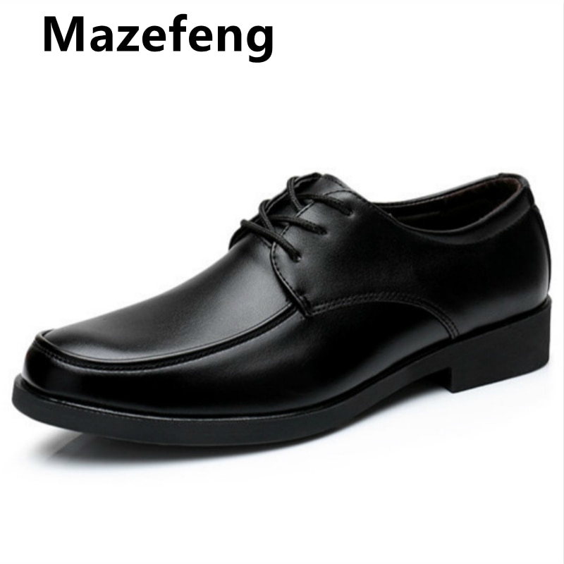 Mazefeng-zapatos formales de cuero para hombre, calzado informal de negocios, de , con punta redonda, transpirables, novedad de