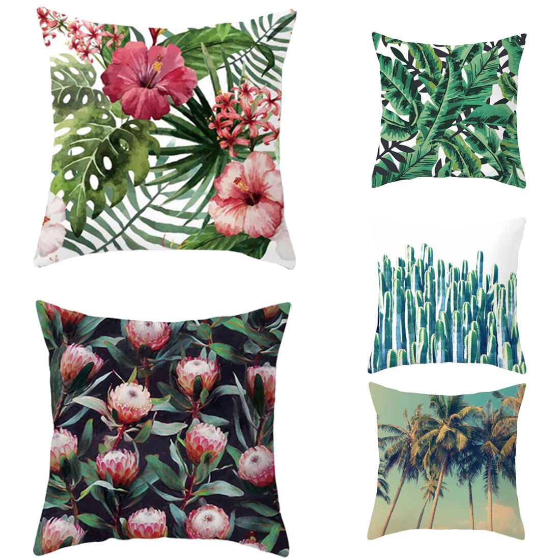 45*45cm tropiske træer grøn pude dekorative puder blomsterpude polyester bomuld pude