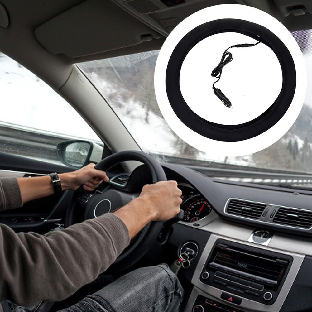 12V Auto électrique volant couvre hiver conduite électrique chauffage volant boîtier de chauffage véhicules intérieur décor