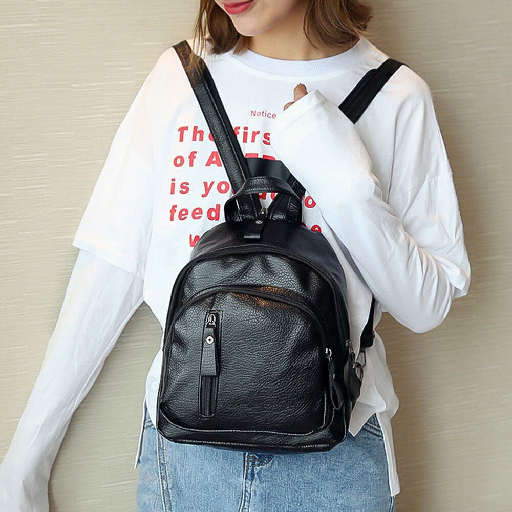neue Frauen Rucksack Leder Anti-dieb Mädchen Multifunktions Schulter Bookbag Schule Tasche Nette Rucksack