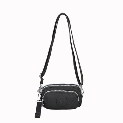 Pochettes en nylon imperméables avec une bandoulière sac de messager pour femme: Black