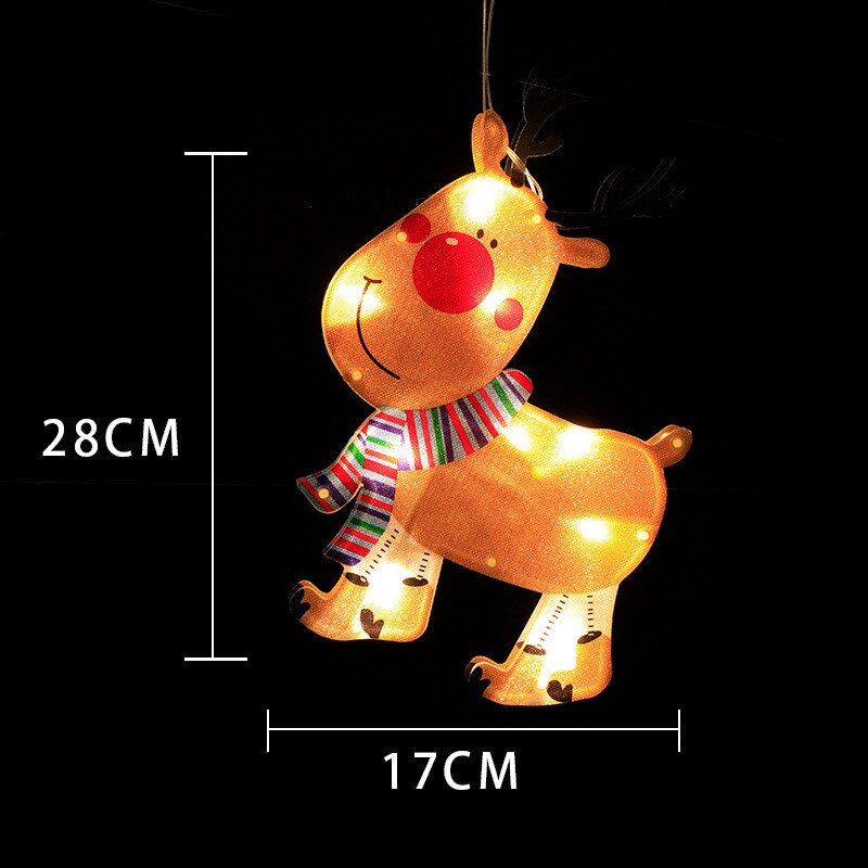 Kerstkamer glazen raam versierd met sterrenverlichting, lamp met zuignap, gekleurde lamp, hanglamp, kerstman sfeerdecoratie: Hanglamp 04