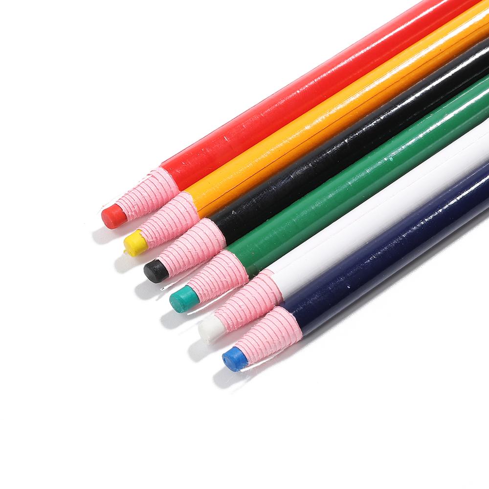 6 uds. De lápices de tiza de costura a medida, sin cortes de colores, pluma marcadora de tela para Sastre, accesorios de costura, tiza para costura, lápiz para ropa
