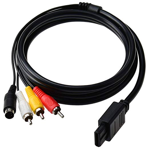 Ruitroliker 6ft AV TV S Video AV Cable for Gamecube SNES NGC N64 Console