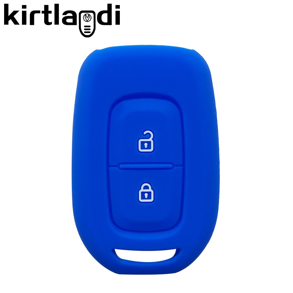 Silicone Car Key Cover Case Holder for Renault Dacia Dokker Duster Logan Laguna Scenic Master Megane 2 Button Remote Key Cover: blue