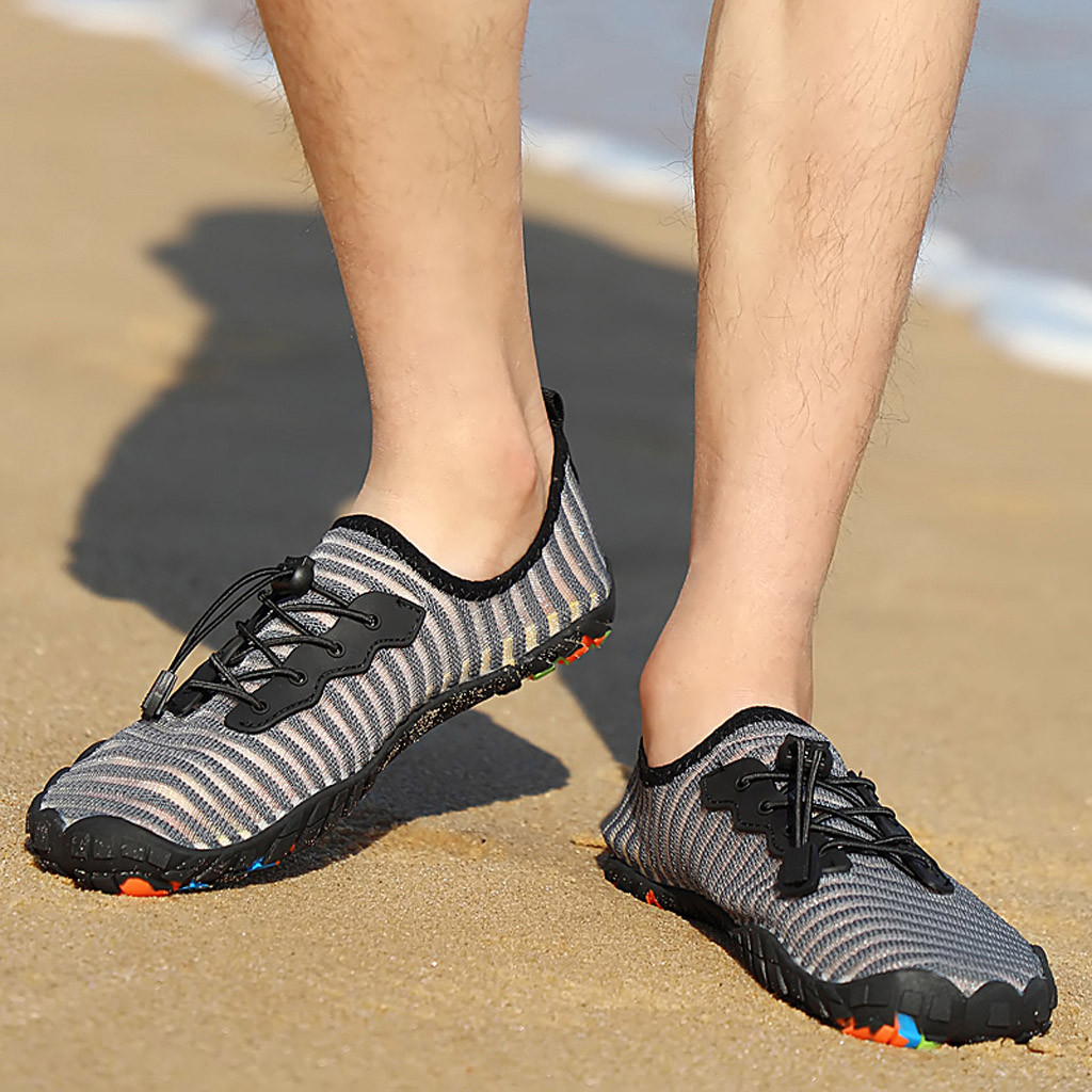 Couple Outdoor Lightweight Sports Swimming Shoes Shoes Beach Barefoot Swimming Shoes Sneakers Barefoot: Gray / 10.5