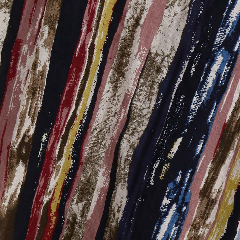 Heren Zomer Mode Stand Kraag Strip Print Korte Mouw Top Katoenen Shirt Paar Losse Fit Hawaii Ademend Snel Droog