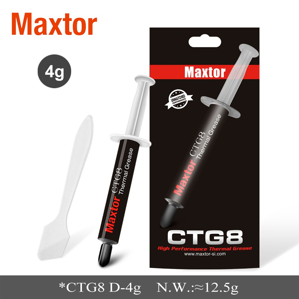 Maxtor 12.8 W /M-k CTG8 CPU/GPU Cmputer Radiator AMD Intel Processor Silicone Grease Thermal Paste 1g/2g/4g/8g/10g/20g: CTG8D(4g)
