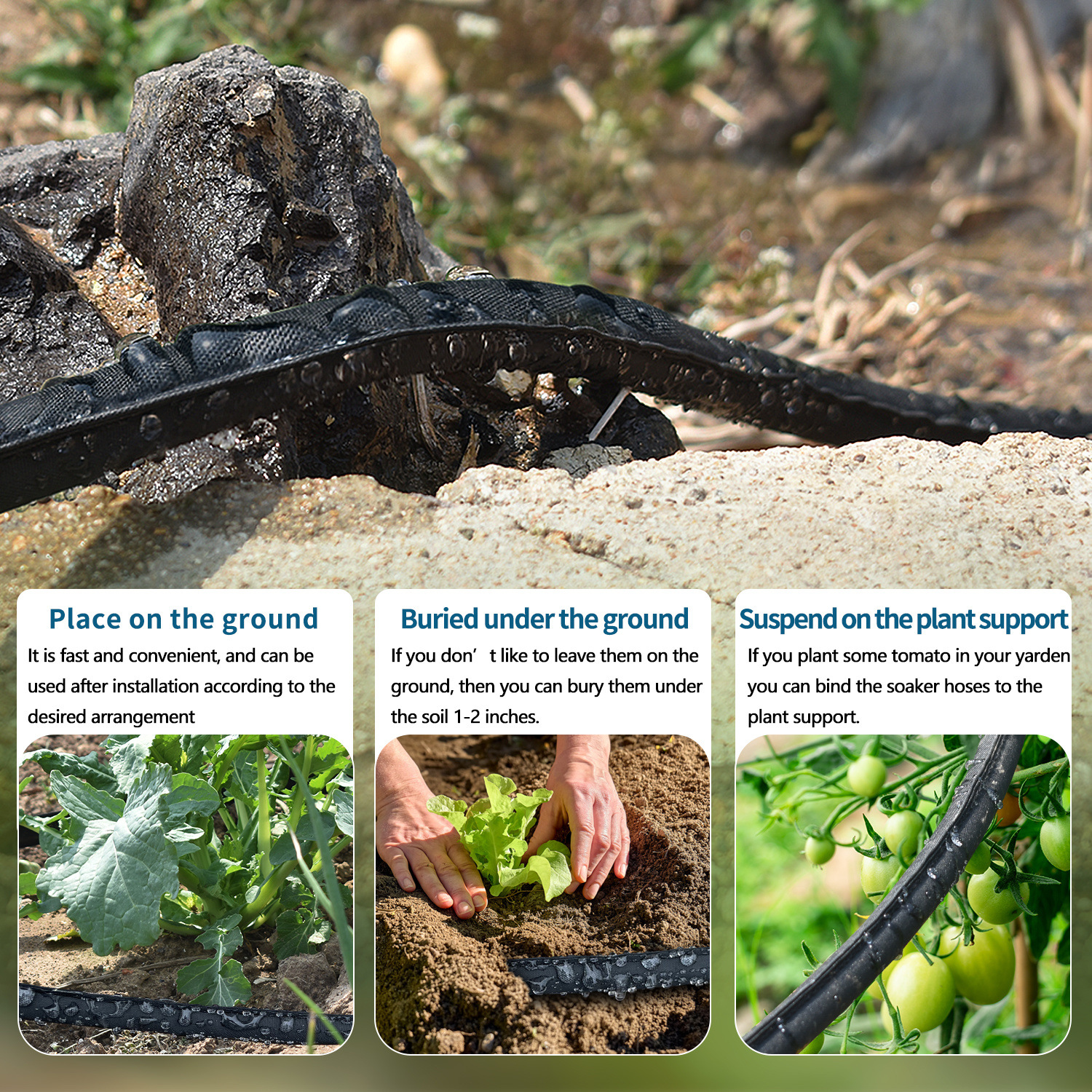 Mangueras de tubo microporoso para riego con fugas de jardín, manguera de riego subterráneo, herramienta de limpieza de riego de jardín de agua Flexible