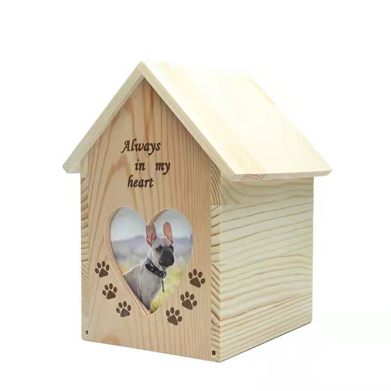 Ataúd hecho a mano de madera maciza para mascotas, urna para gatos y perros, ataúd para perros, suministros de funeral para mascotas no están pintados