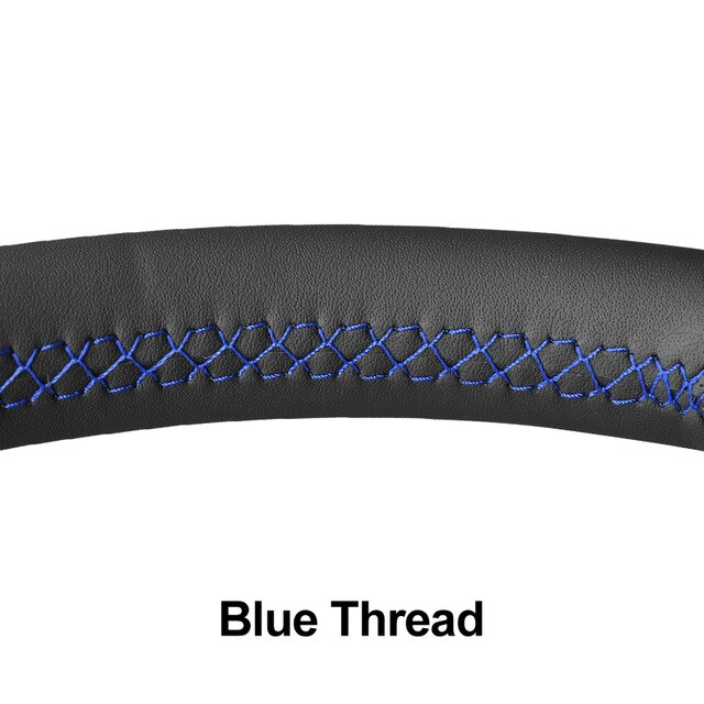 Black Artificial Leather No-slip Car Steering Wheel Cover for Chrysler 300C 200 Grand Voyager Lancia Flavia: Blue Thread