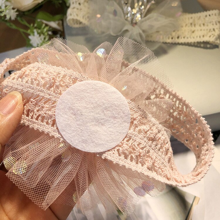 Bebê meninas flor hairband malha coroa headdress macio bandana ano novo presente festa tiara headwear acessórios de cabelo