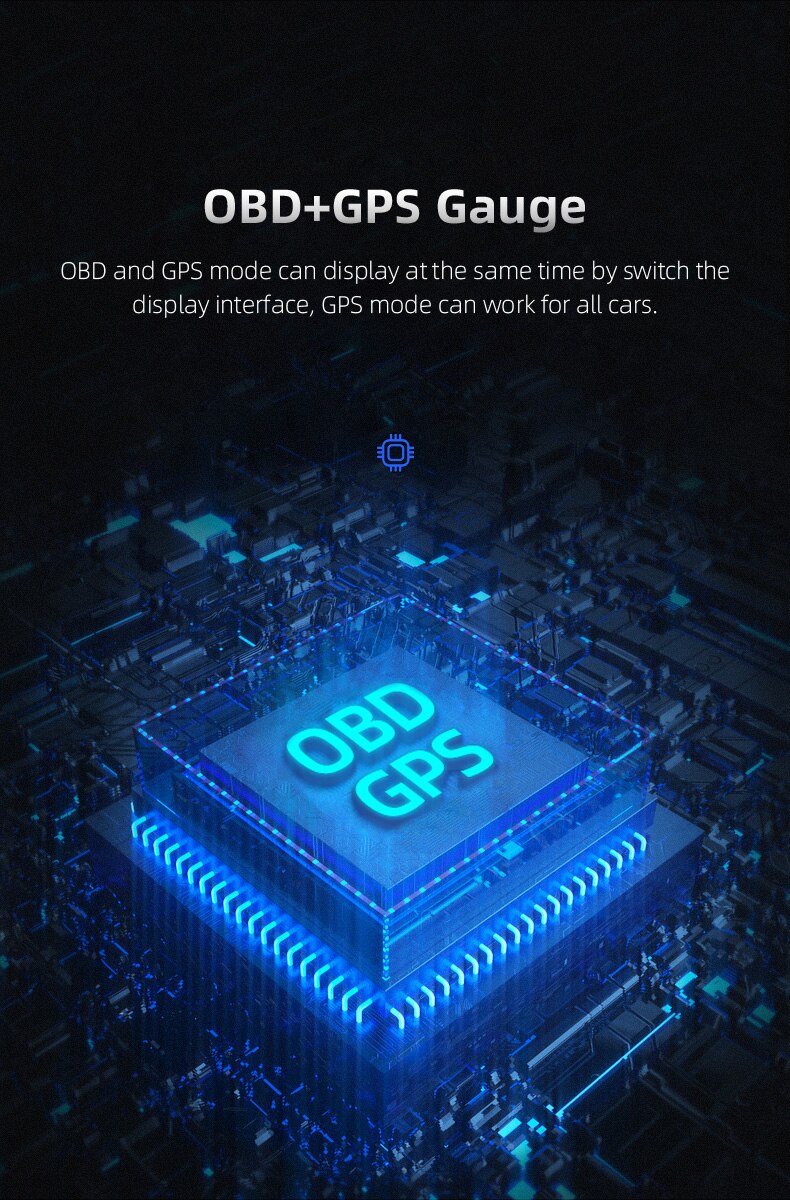 Head-up Display GPS Speedometer HUD GADGET AP-1 OBD2+GPS HUD On-board Computer Battery Voltage RPM Turbo Pressure Oil&Water Temp