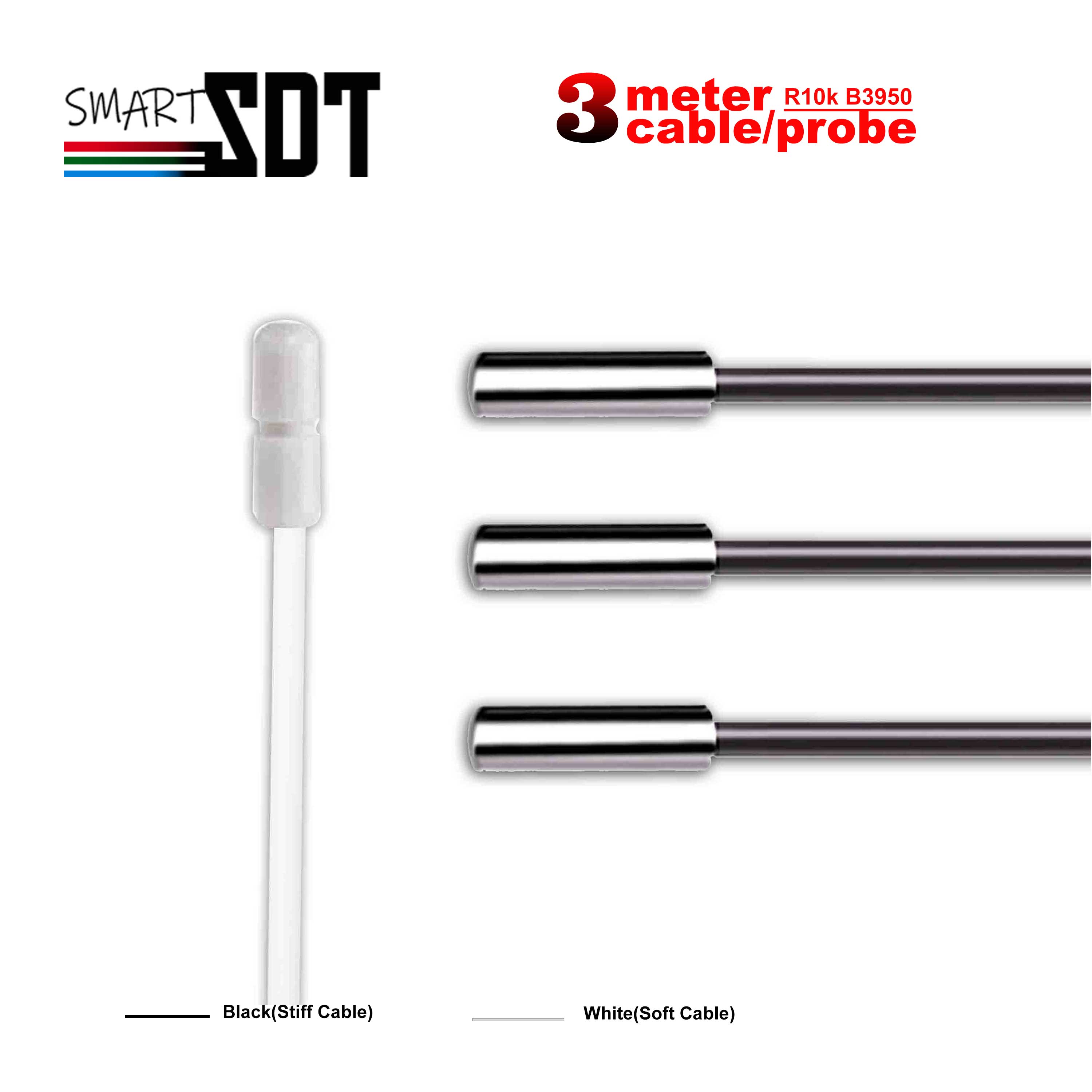 NTC 3950 10K Ohm Temperatursensor für Thermostaterkennung, Kühlung, Heizung, wasserdichte Sonde