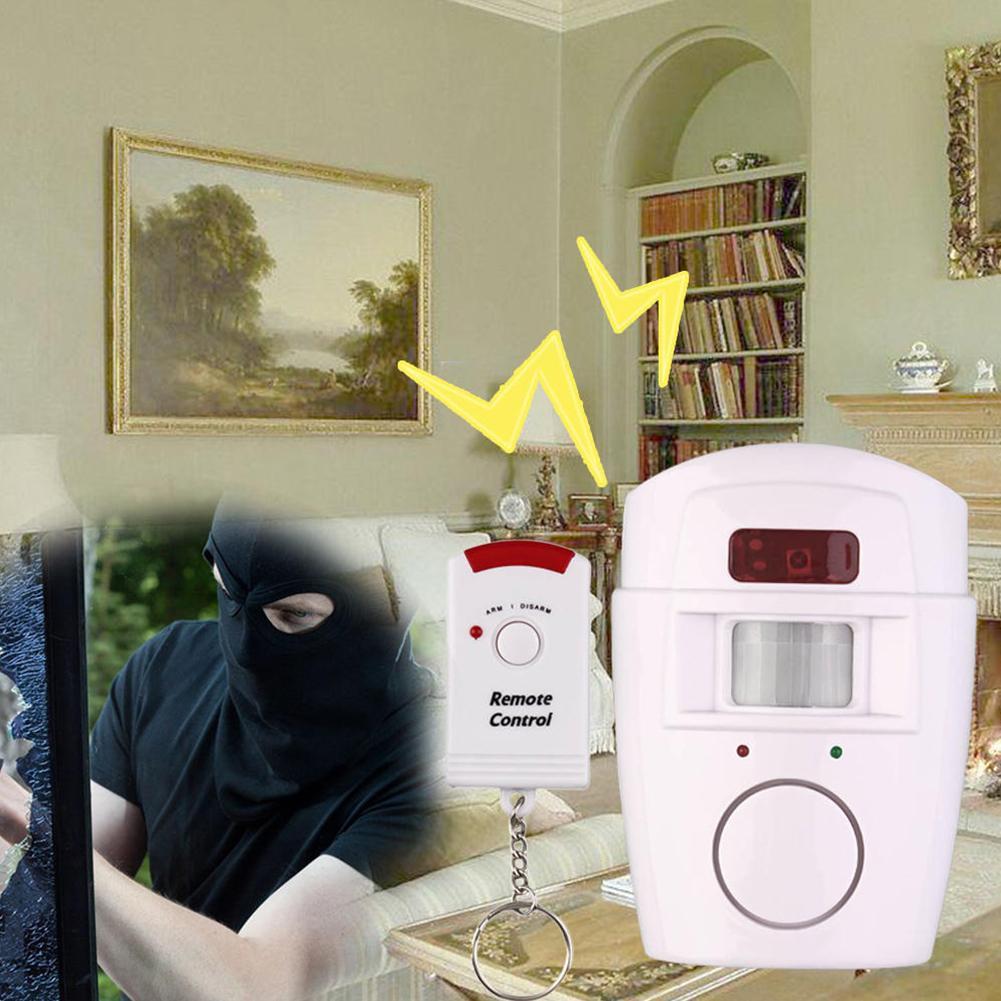 Sikkerhedsalarm i hjemmet infrarød sensor tyverisikring bevægelse alarm alarm kontrol 2 detektor fjernbetjening fjernbetjening system trådløs alarm  h7 c 8