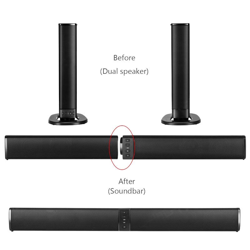 Home Theater 20W Bluetooth Soundbar Tv Aux Optic Bluetooth Soundbar Speakers Kolom Soundbar Met Subwoofer Voor Tv