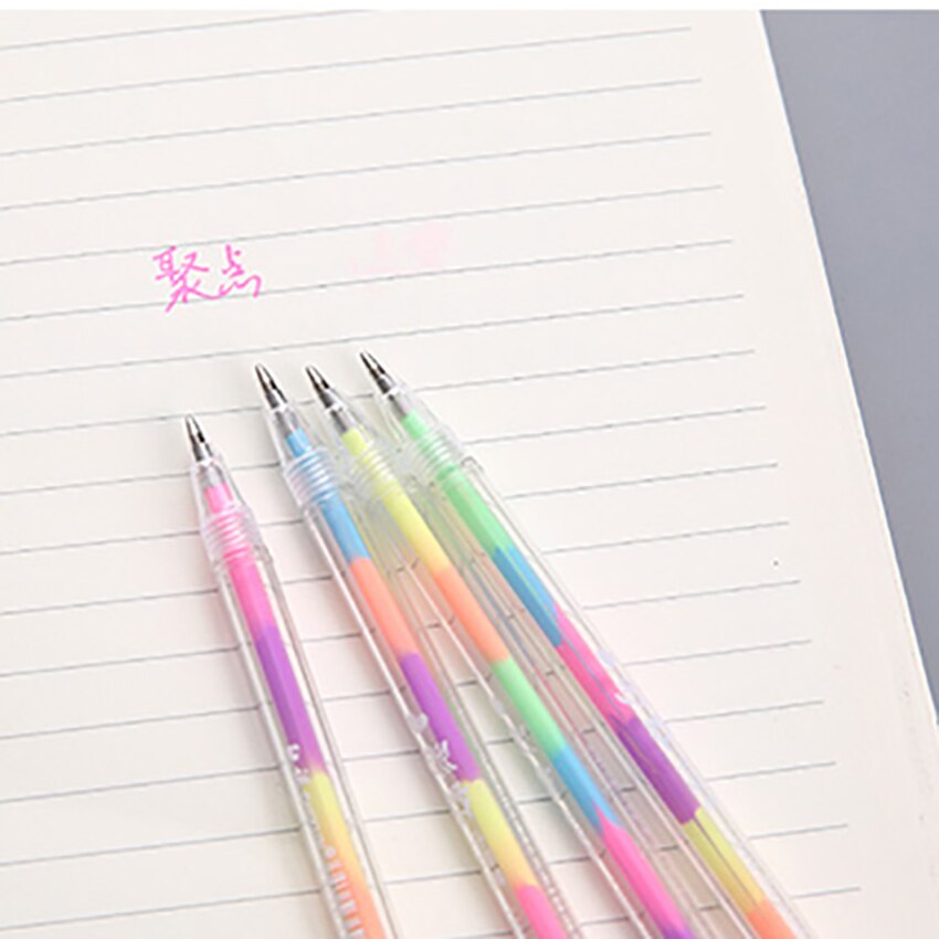 6 in 1 Multi-color Highlighter Pen Rainbow Water Pastel Pens Art Student Stationery Kids DIY Album Diary School Prize