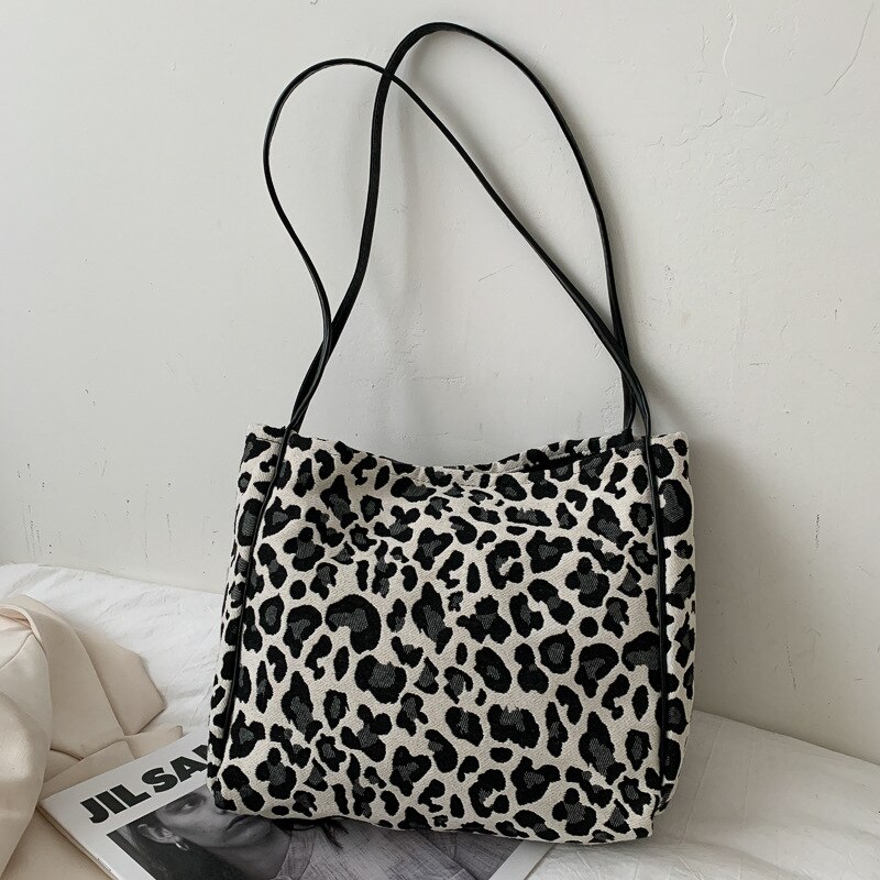 Stijlvolle damestas voor de herfst en winter, internetberoemd, 100-- delige schoudertas, casual tote bag: Luipaardprint