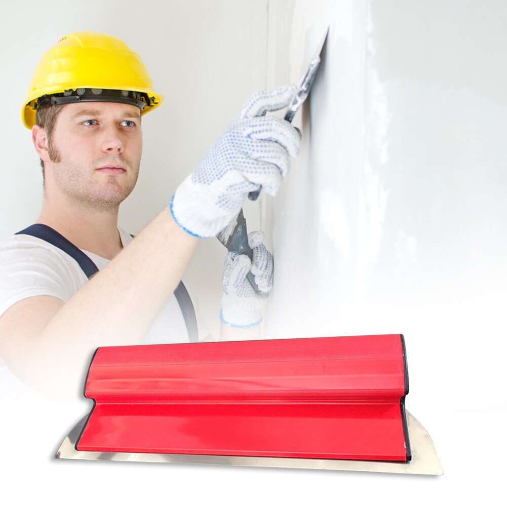 Espátula de plástico de acero inoxidable para acabado de paneles de yeso, espátula alisadora, portátil, Flexible, para herramientas de enyesado de pared