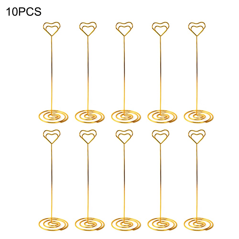 10 Pcs Goldene Schmetterling Herz Form Schreibtisch Notizen Ordner Herz Form Clips Hochzeit Gefälligkeiten Platz-kartenhalter Tisch Foto Clips: 10pc Gold heart