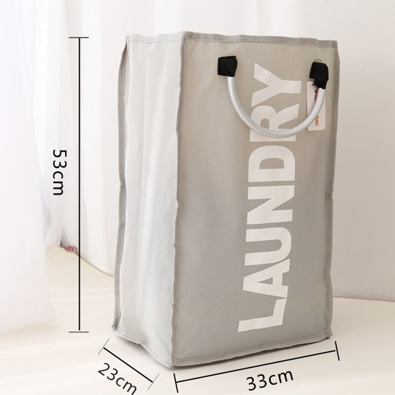 Stor oxford stor tøjkurv sammenklappelig oxford stof folde tøjpose med håndtag 40l bin kurv opbevaringspose: Lysegrå