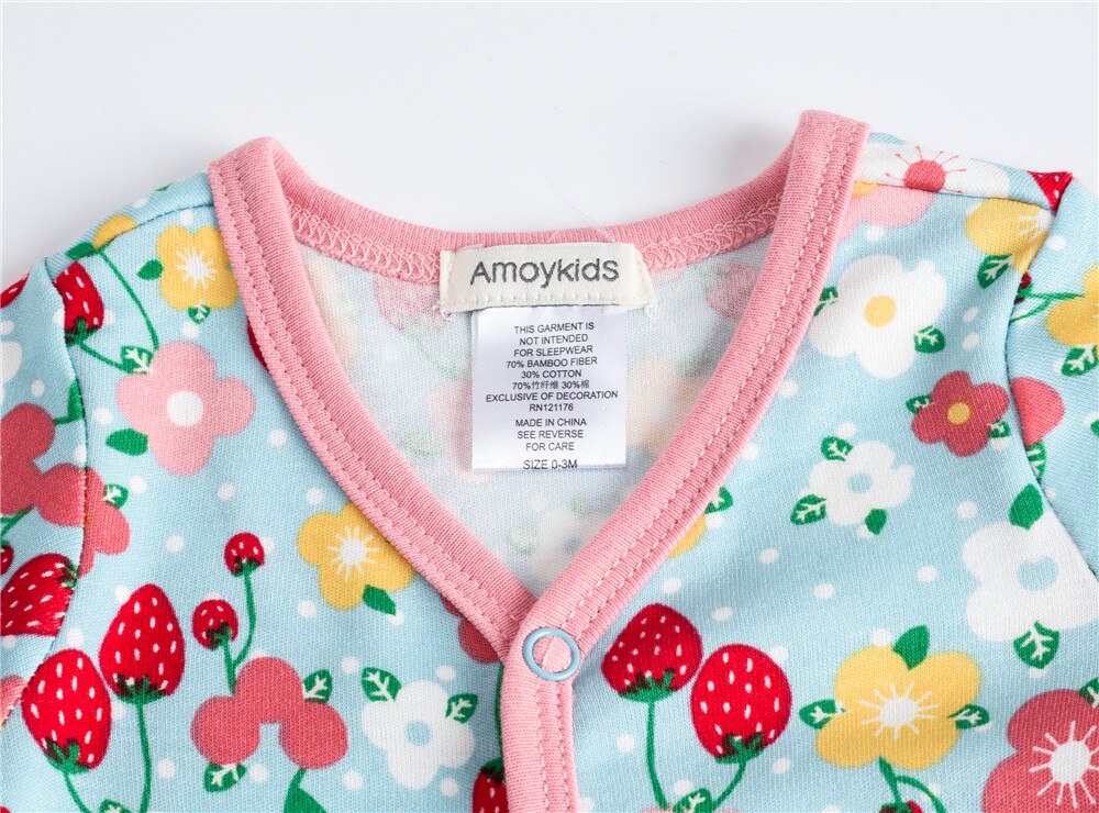 Kavkas-camisones de algodón suave para niña, tejido de bambú, manga larga, ropa para recién nacido, disfraz infantil, Mono