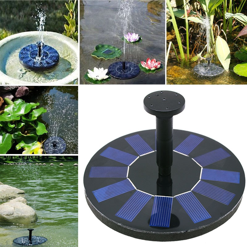 MINI Solar Fountain Round Solar Panel Floating Water Fountain For Garden Home Decor Pond Pool Watering Pump