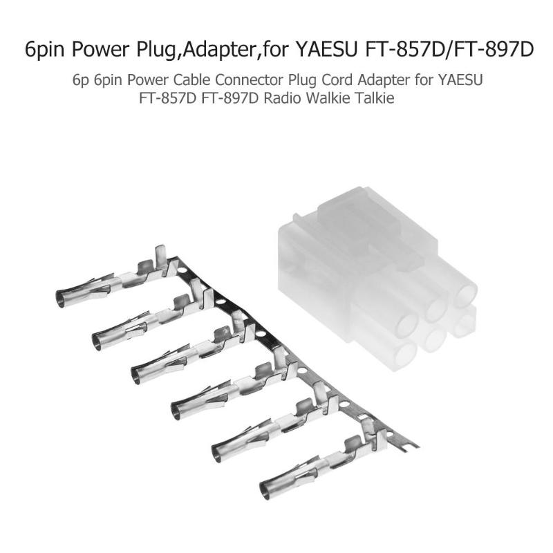ALLOYSEED External 6p 6pin Power Supply Cable Plug Connectors for Hytera MD600 MD610 TM80 YAESU FT-857D/FT-897D/ Icom IC-725A