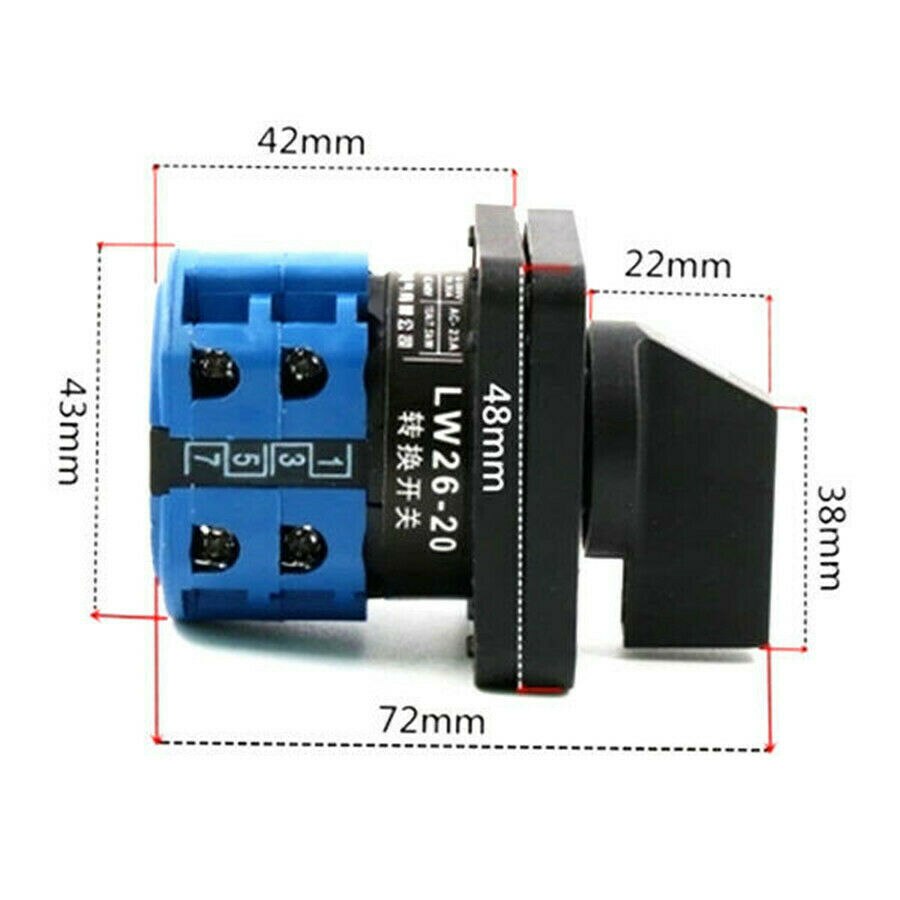 1PC CNC Milling Machine 4 File 2 Sections Transform Switch LW26-20 Vertical Mill Part Power Switch Drill Machine Part