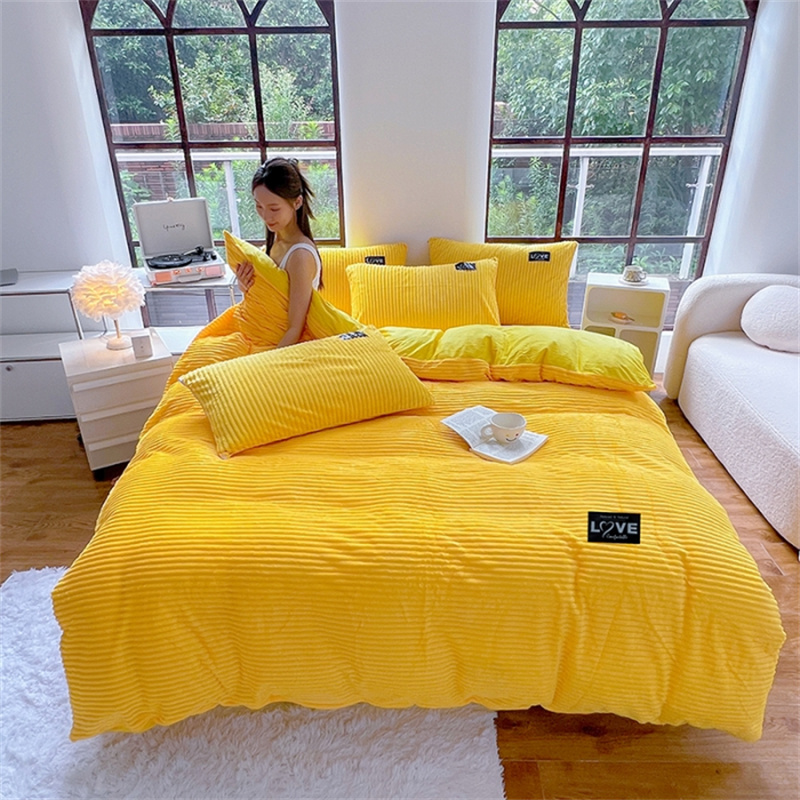Funda nórdica de terciopelo grueso para invierno, juego de cama cálido de Color sólido, funda de edredón doble, funda de edredón doble Queen King de 220x240cm