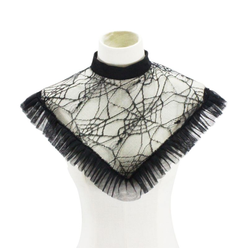 Einzigartige Spinne Netz Stil Gefälschte Kragen Netz Gittergewebe Rüschen Spitze Abnehmbare Halskette Halsband mit Geschmack für Frauen Kleidung Dekoration