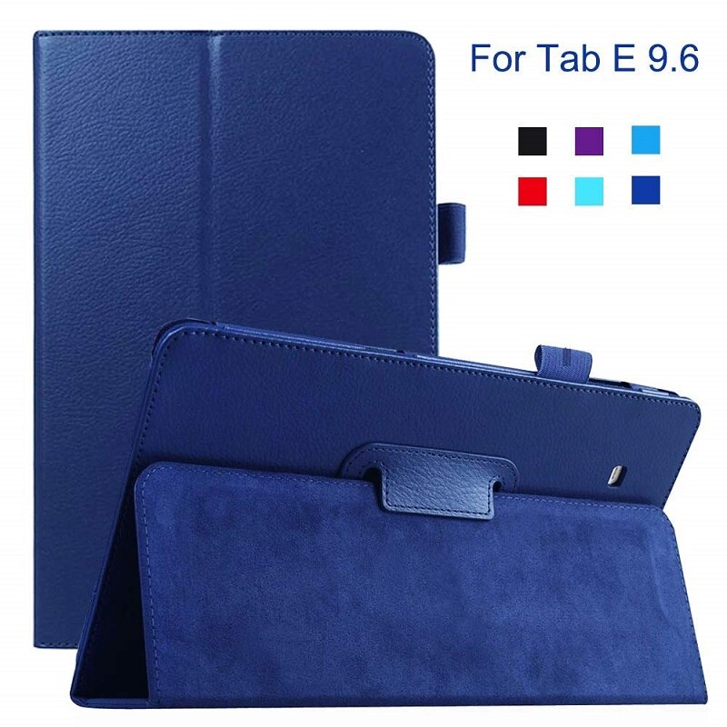 Capa para samsung galaxy tab e, capa de 9.6 polegadas para samsung galaxy tab e t560 t561 SM-T561 couro flip funda de textura inteligente: dark blue
