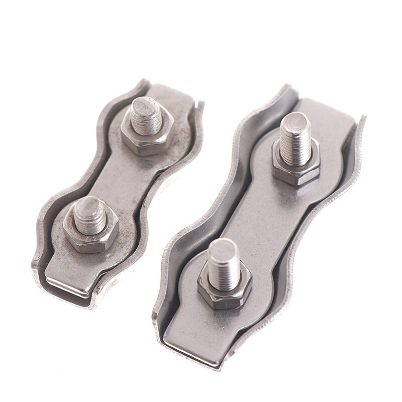 5Pcs M2-M5 Rvs 2-Post Bolt Clip Wire Rope Clip Cable Clamp Remklauw Grip Duplex Aanpassing Draad touw Klem Remklauw