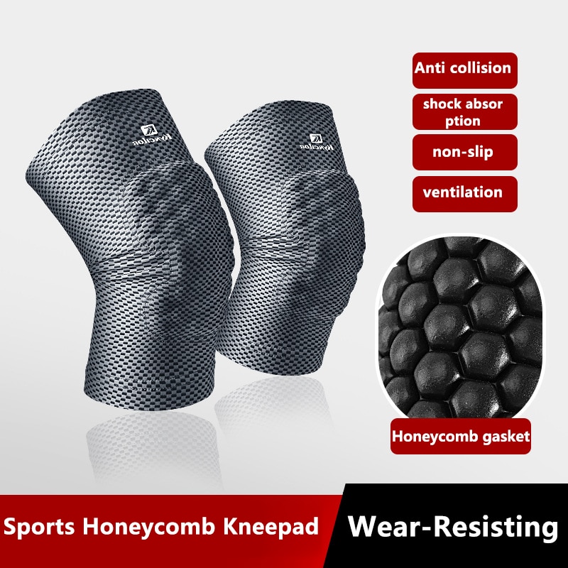 1pc honingraat sport kniebeschermers ademend kniebeschermers buiten paardrijden hardlopen basketbal voetbal volleybal brace kniebeschermers