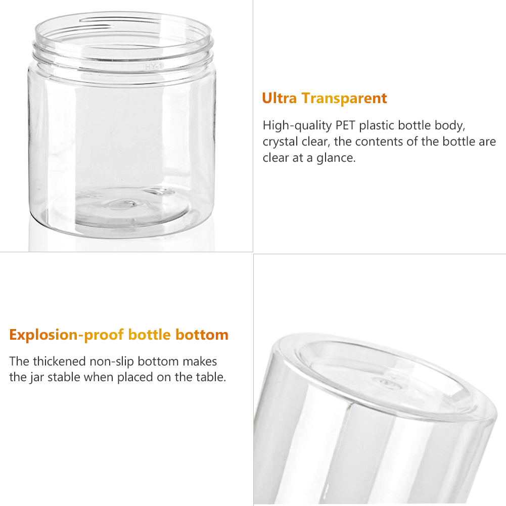 10pcs 30/50/60/80/100/120/150ml Food Storage Jars Clear Lid Bottle Pot Balm Plastic Container Can Tin Transparent Screw Empty