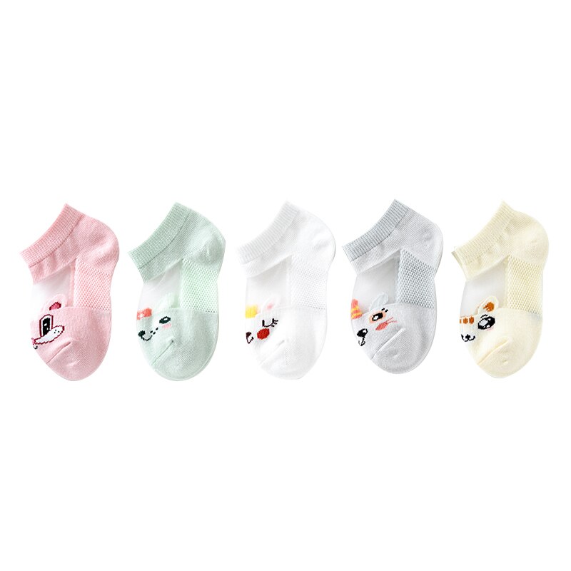 5 Pair Summer Baby Socks Newborn Boys Cartoon Thin Comfortable Breathable Cotton Toddler Girls Socks for 0~6Year