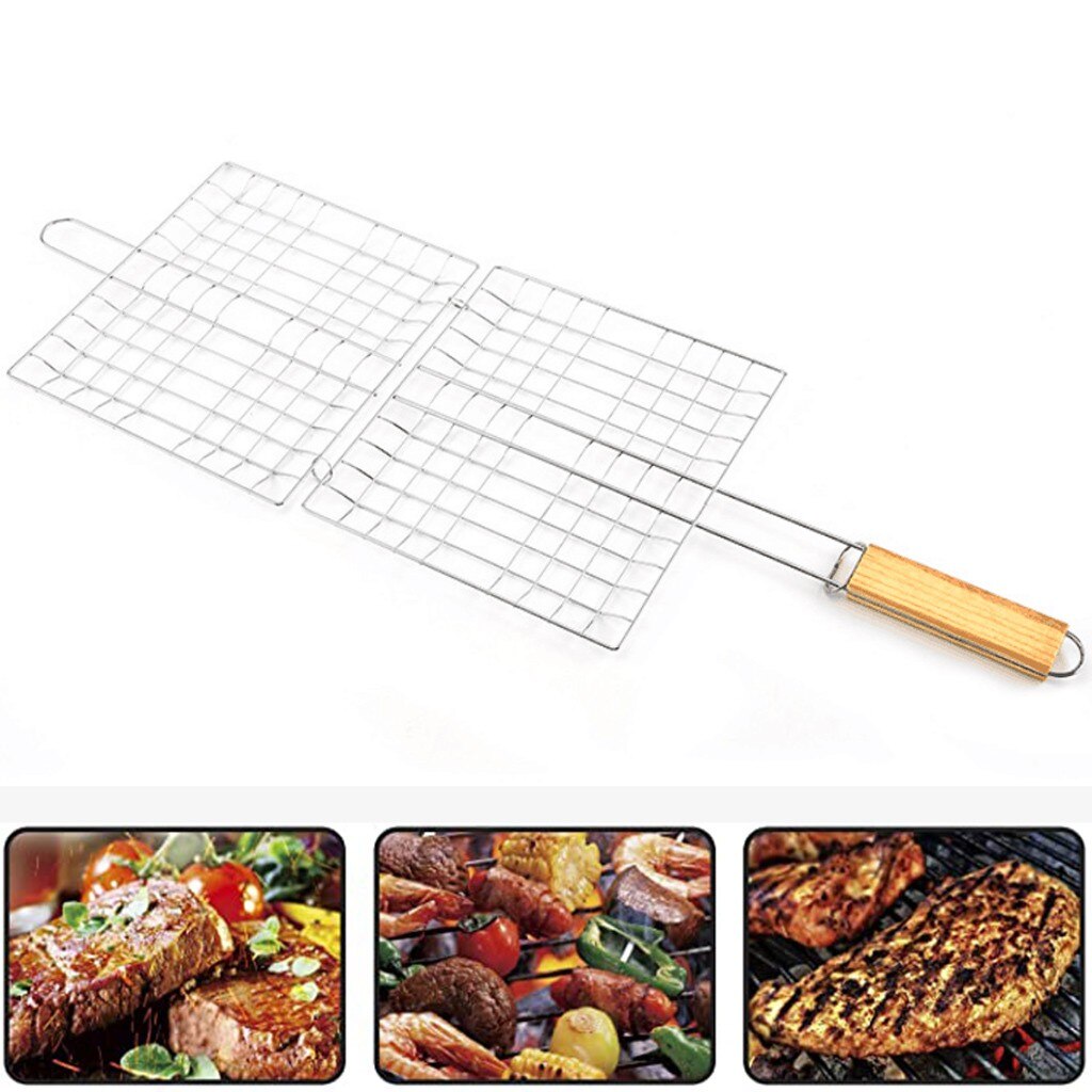 Stainless Steel Nonstick Barbecue Grill Basket Tool Portable BBQ ...