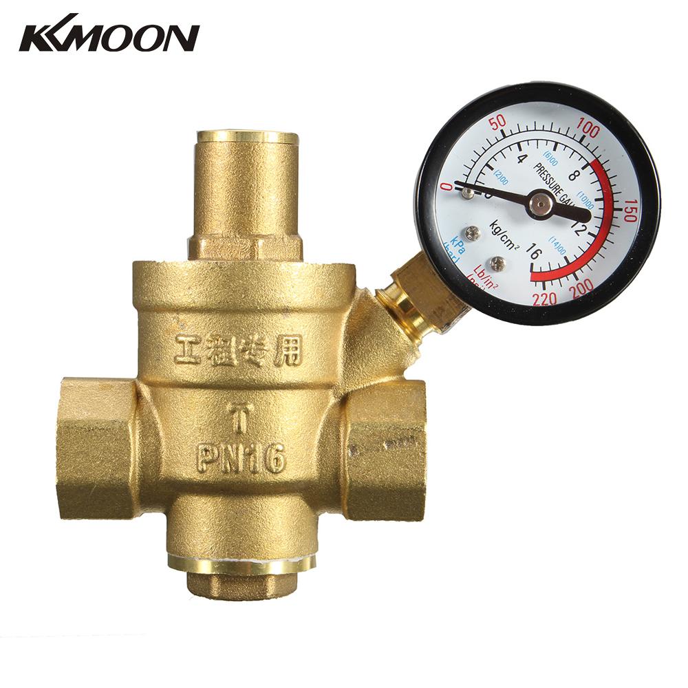 DN15 1/2" Brass Water Pressure Reducing Maintaining Valves Regulator Adjustable Relief Valves With Gauge Meter 85*63mm