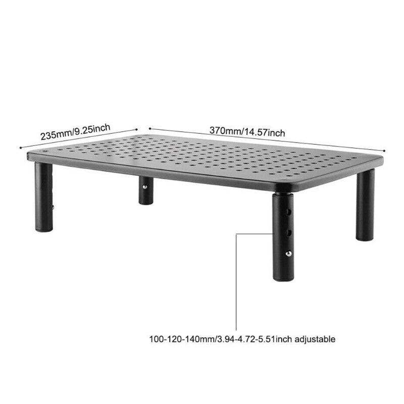 3 Height Adjustable With Mesh Platform Iron Plate Monitor Stand Riser Portable