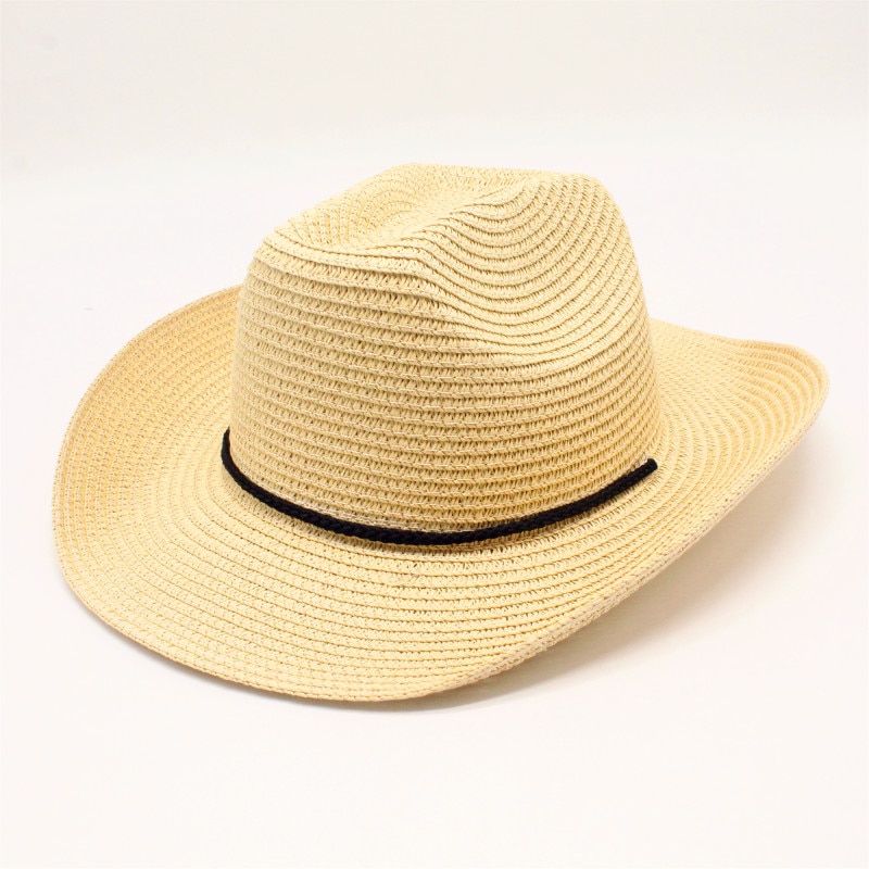 Sombrero panamá de paja para hombre y mujer, Sombrero de paja con visera para playa, Sombrero fresco de Jazz Trilby