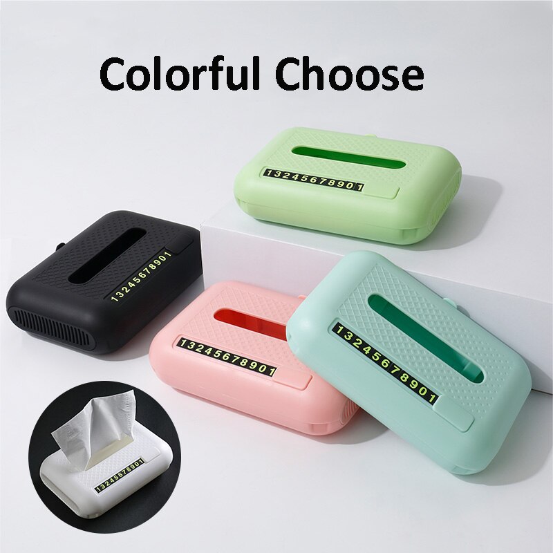 Car Accessories Tissue Box Towel Sets Magic Sticker Auto Interior Storage Box for Phone Holder Number Plate Cad