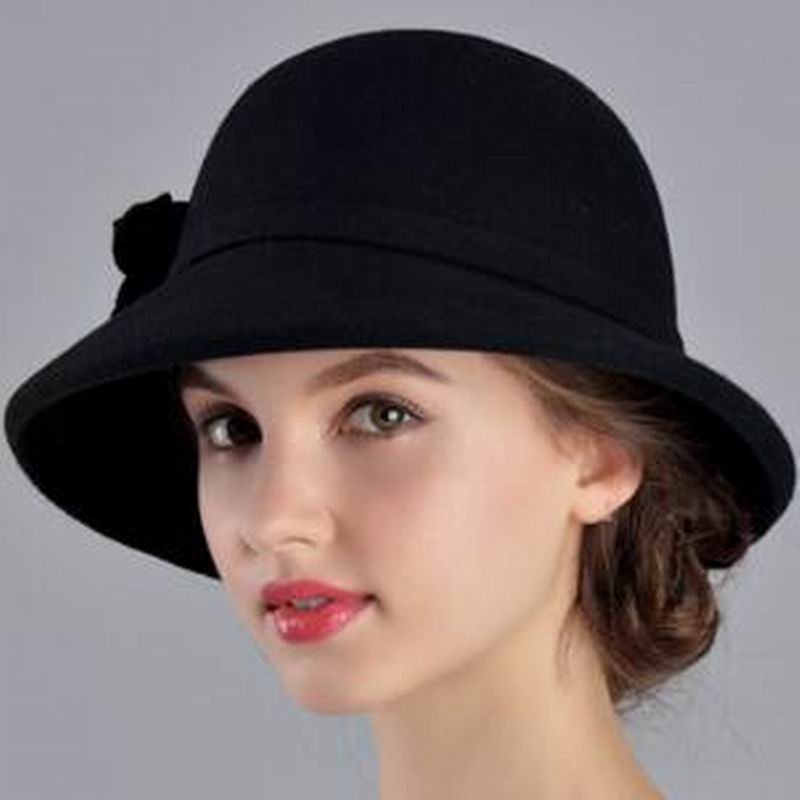 Sombrero de mujer Otoño Invierno gorras de lana mantener elegantes gorros de señora a la estilo inglés Fedoras