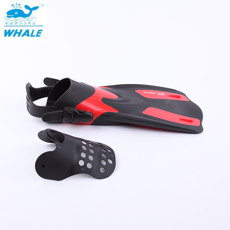 Aletas de buceo ballena ajustables para adulto, zapatos cortos de buceo, aletas de natación, aleta de pie, aletas de buceo con talón