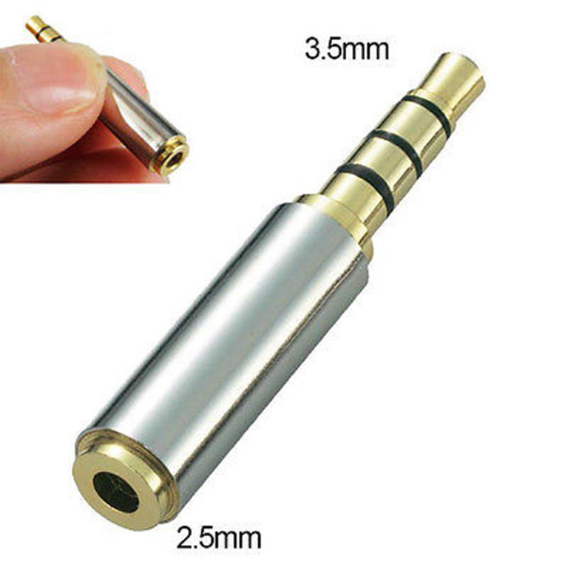 2Pcs Gold 3.5mm to 2.5mm / 2.5 mm to 3.5 mm Female Audio Stereo Adapter Plug Converter Headphone Jack For Nokia Earphone Adapter
