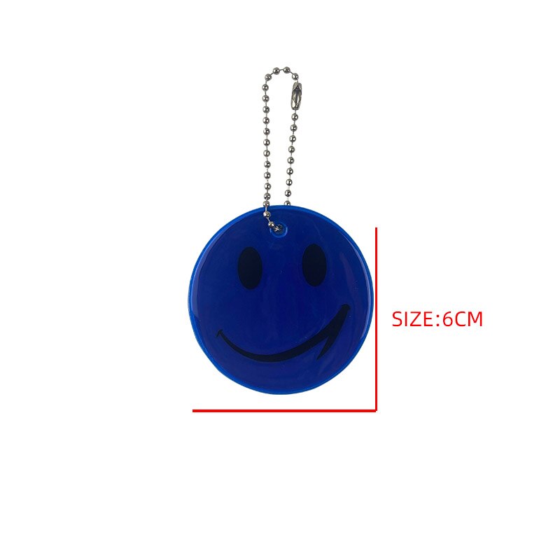 6cm schattige reflecterende smiley sleutelhangers, tashangers, accessoires, sleutelhangers voor zichtbaar verkeer, veilig gebruik 65mm