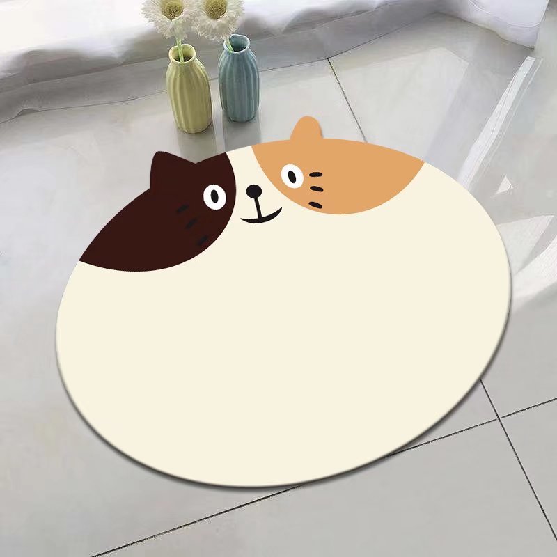 Panda Cartoon Hond Patroon Zachte Kussen Badmat Quick Dry Super Absorberende Non-Slip Badkamer Tapijt Diatomeeën Modder Tapijten waterdicht