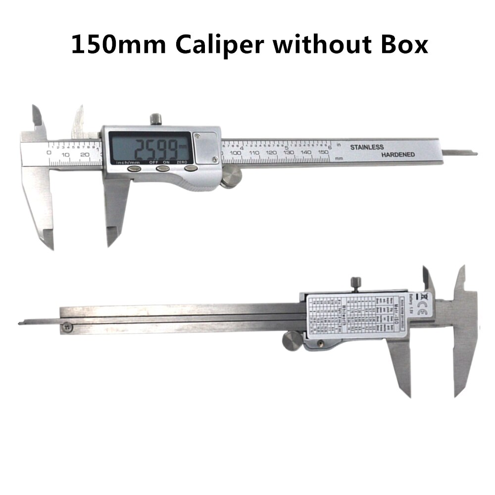 150mm 200mm LCD Display Electronic Digital Vernier Caliper 6 Inch 8 inch Stainless Steel Caliper Micrometer Measuring Tool: 150mm no box