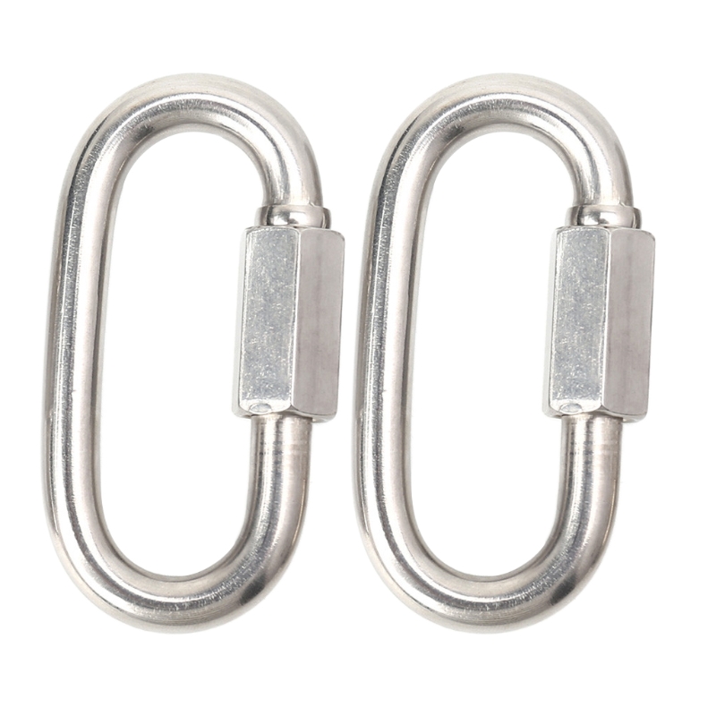 Stainless Steel Quick Link Threaded Chain Connector D Shape Locking Carabiner Heavy Duty for Camping Hammock Swing Trailer: M10