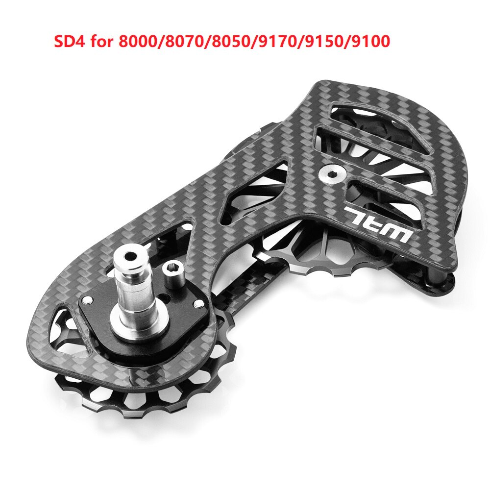 Desviador trasero de cerámica de fibra de carbono para bicicleta, rueda de guía de polea 17T para 6800 R7000 R8000 R9100 R9000, accesorios de bicicleta: SD4 black